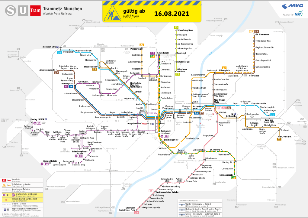 Geändertes Liniennetz Tram München Wegen Bauarbeiten