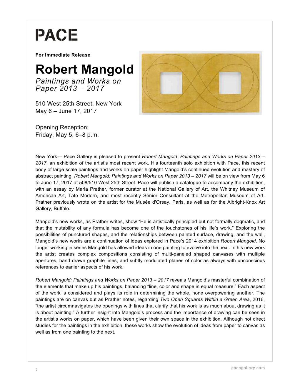 Robert Mangold Paintings and Works on Paper 2013 – 2017