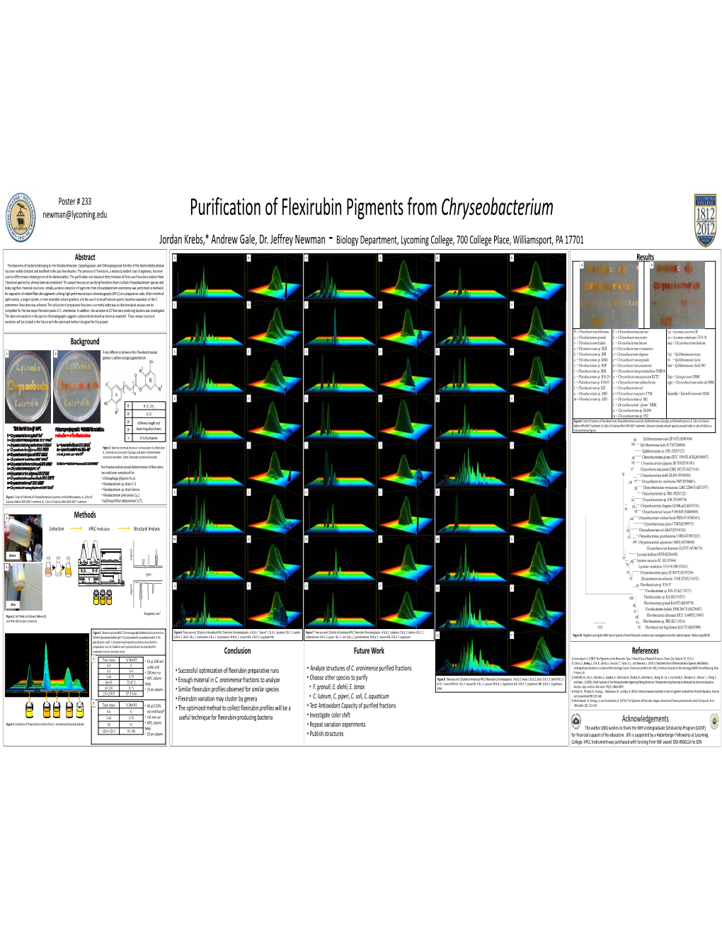 Purification of Flexirubin Pigments from Chryseobacterium Jordan Krebs,* Andrew Gale, Dr