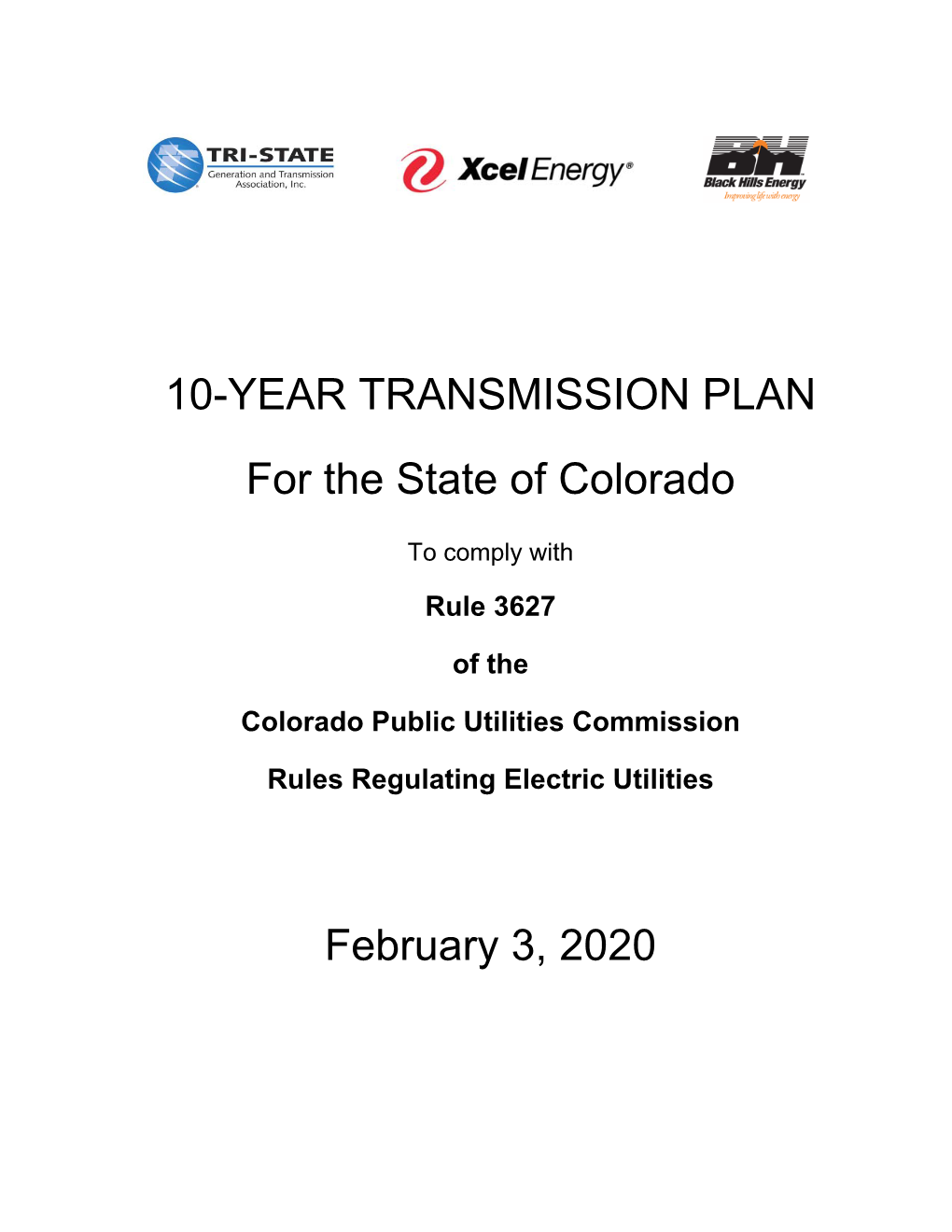 2020 Colorado 10-Year Transmission Plan (PDF)