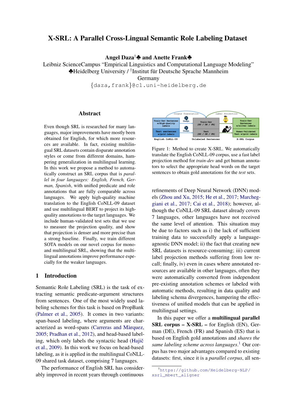 X-SRL: a Parallel Cross-Lingual Semantic Role Labeling Dataset