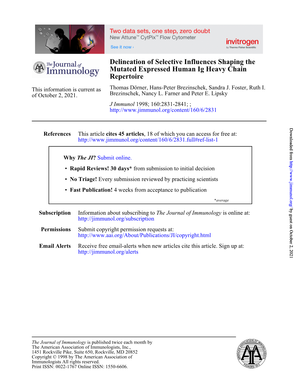 Repertoire Mutated Expressed Human Ig Heavy Chain Delineation Of