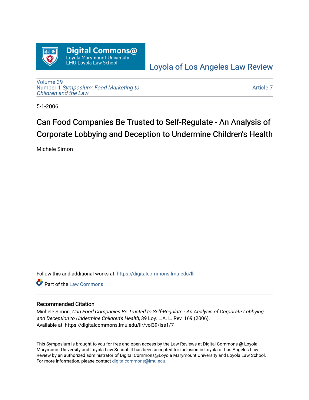 Can Food Companies Be Trusted to Self-Regulate - an Analysis of Corporate Lobbying and Deception to Undermine Children's Health