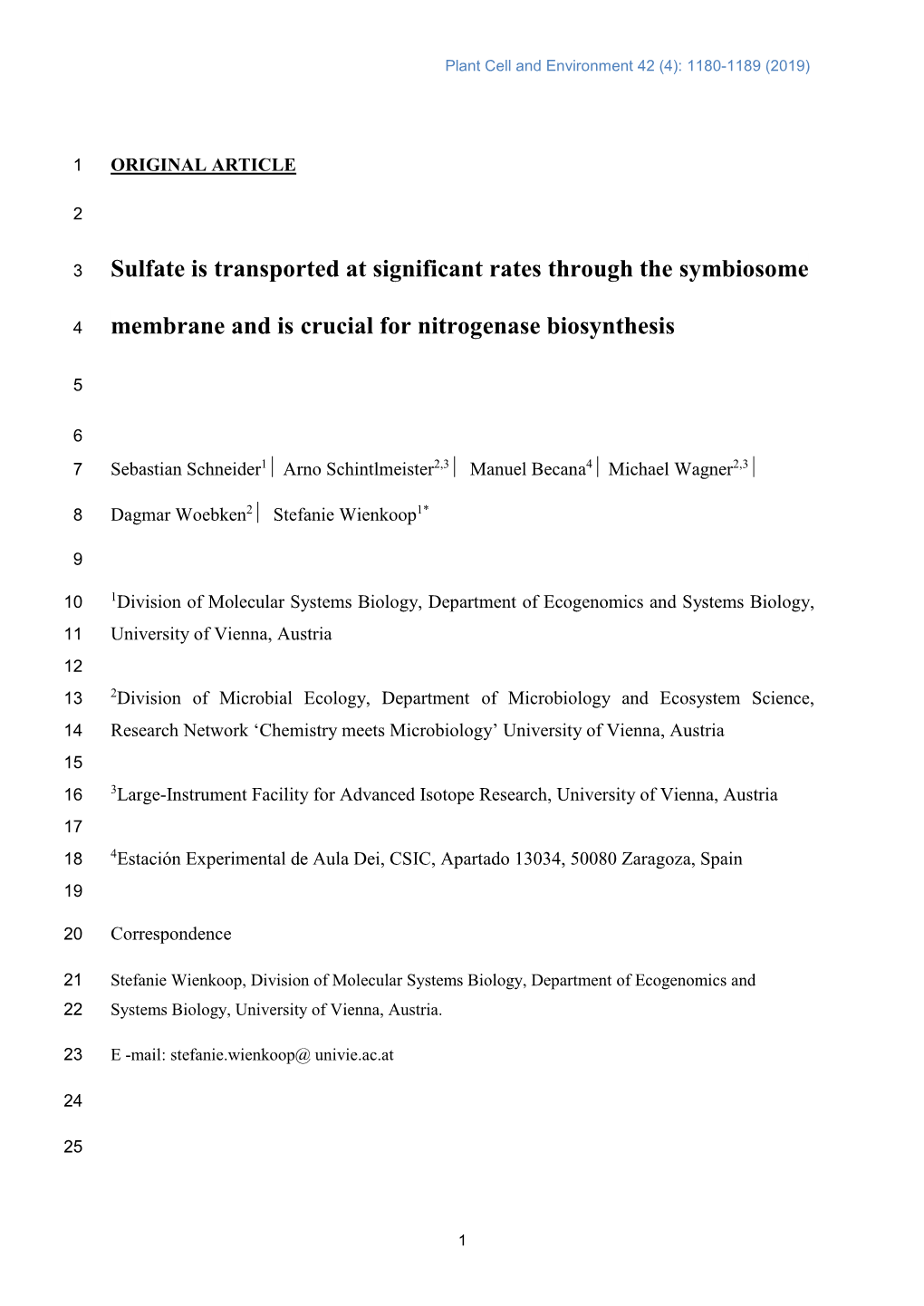 Sulfate Is Transported at Significant Rates Through the Symbiosome