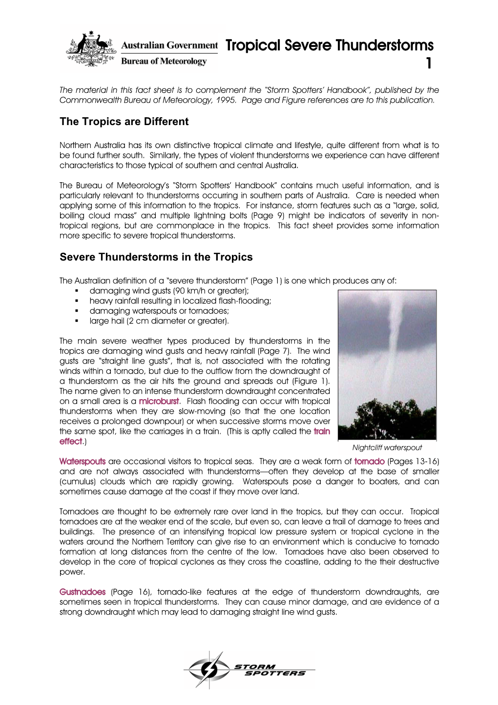 Tropical Severe Thunderstorms 1