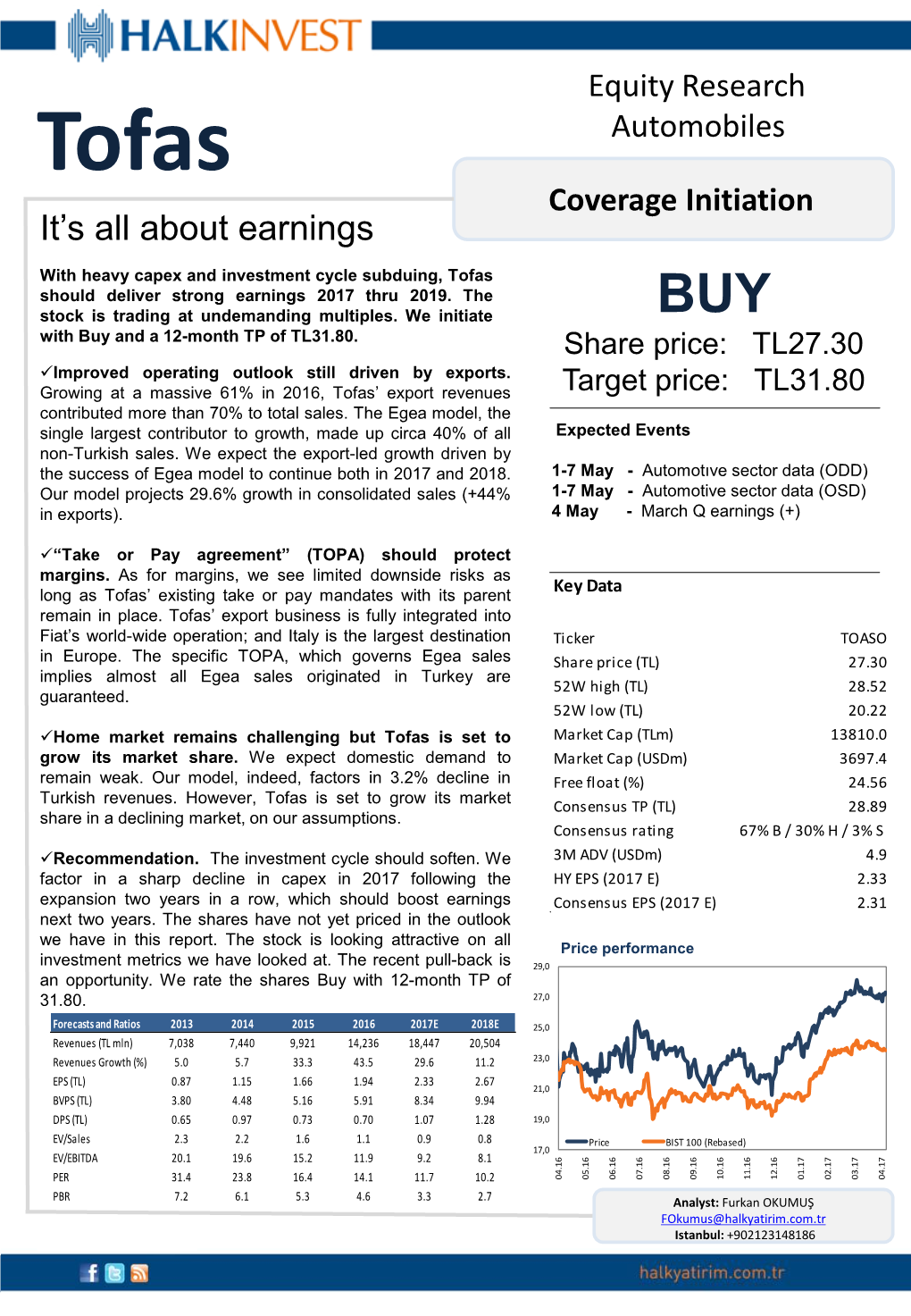 Tofas Automobiles Coverage Initiation It’S All About Earnings