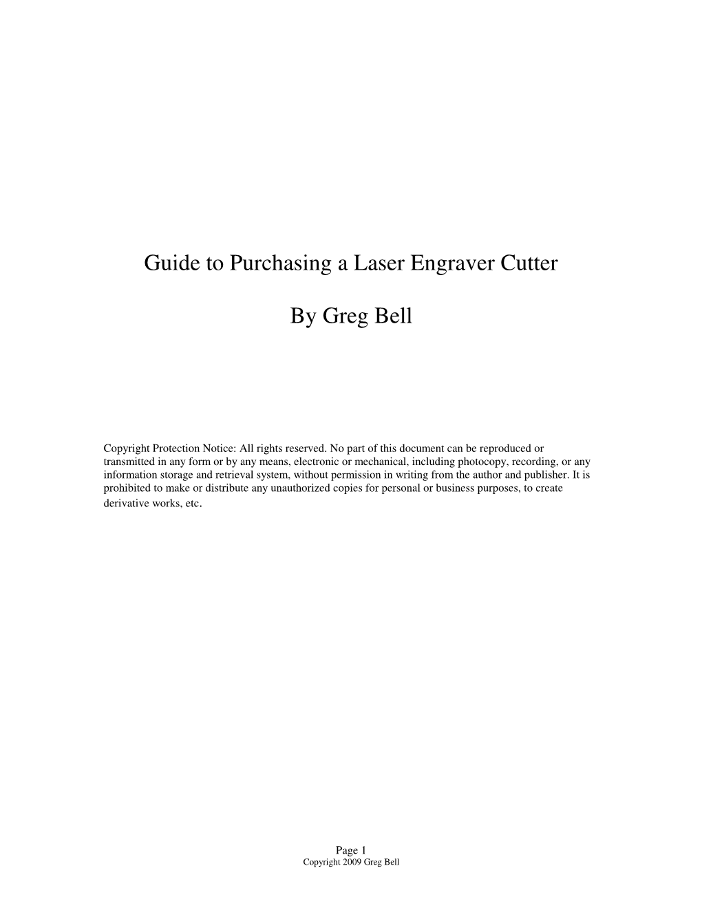 Guide to Purchasing a Laser Engraver Cutter by Greg Bell
