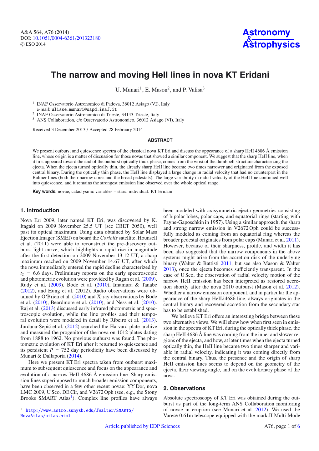 The Narrow and Moving Heii Lines in Nova KT Eridani