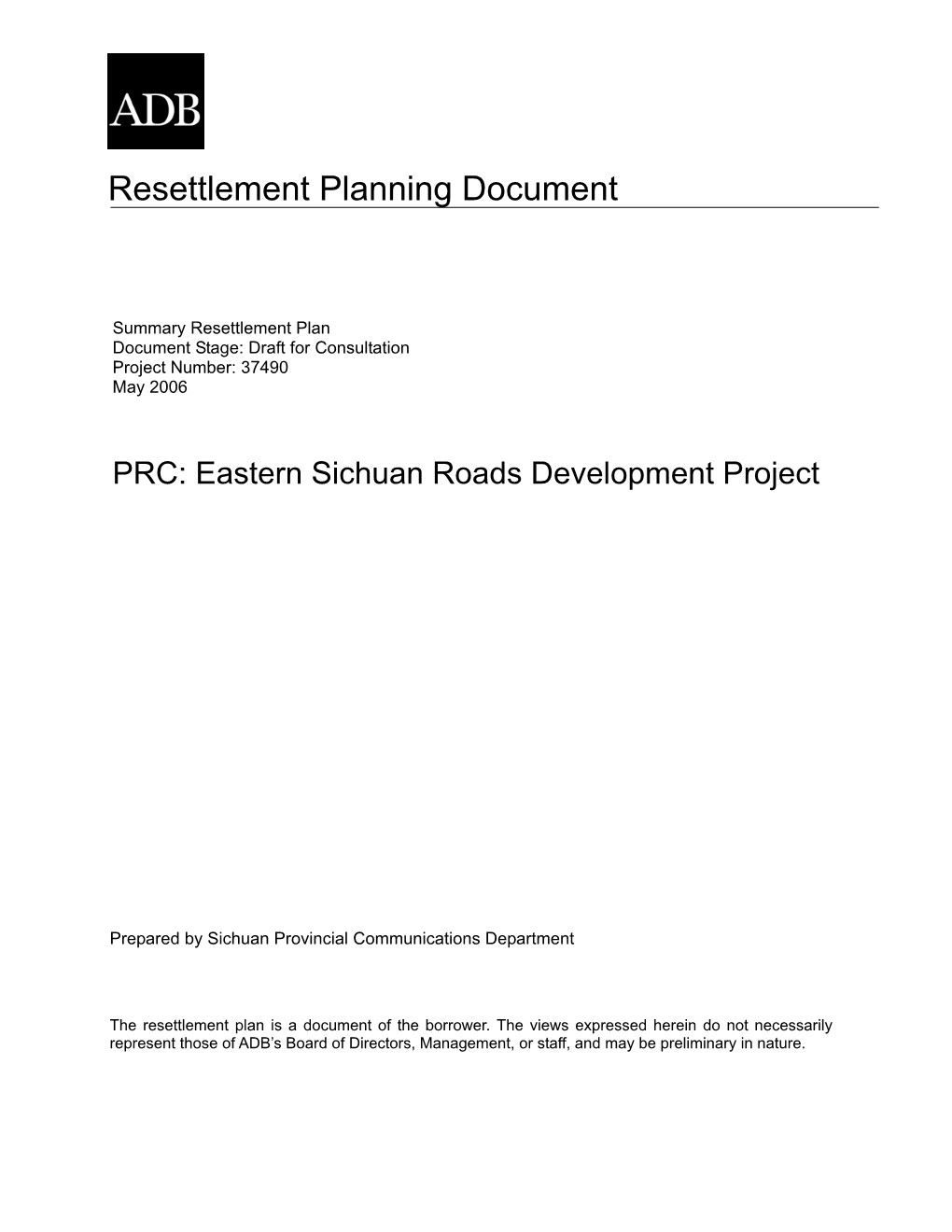 Eastern Sichuan Roads Development Project