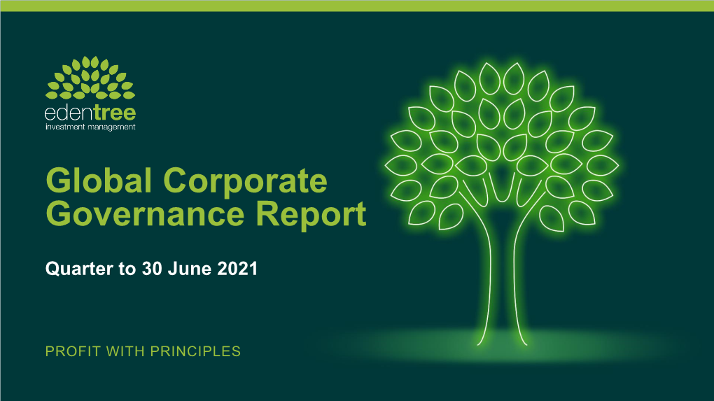 Global Corporate Governance Report Q2 2021