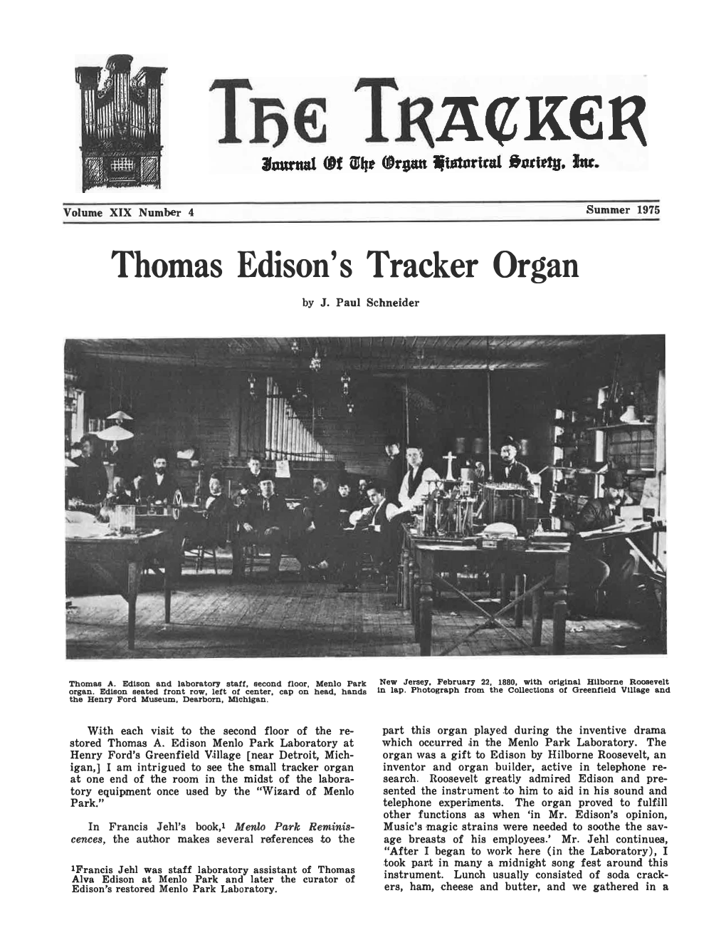 Thomas Edison's Tracker Organ by J