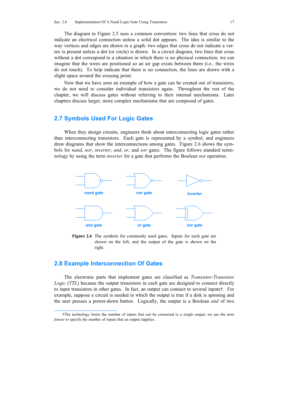 2.7 Symbols Used for Logic Gates 2.8 Example Interconnection of Gates