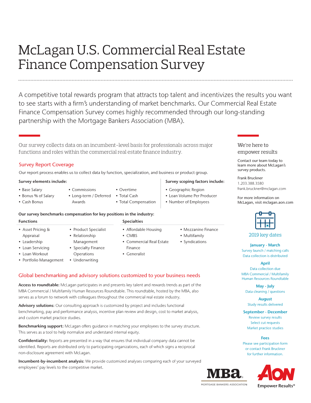 Mclagan U.S. Commercial Real Estate Finance Compensation Survey