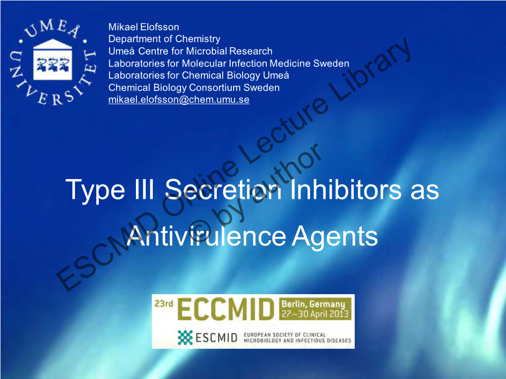 ESCMID Online Lecture Library © by Author