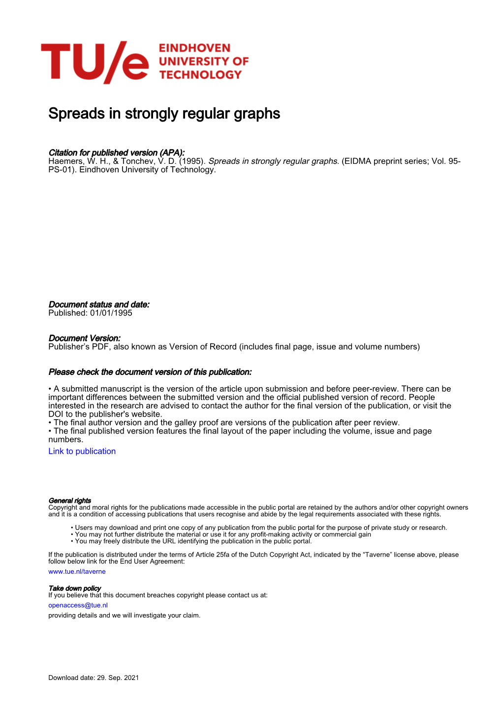 Spreads in Strongly Regular Graphs