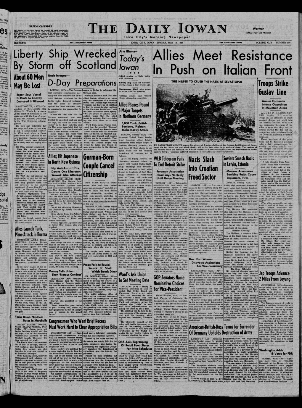 Daily Iowan (Iowa City, Iowa), 1944-05-14