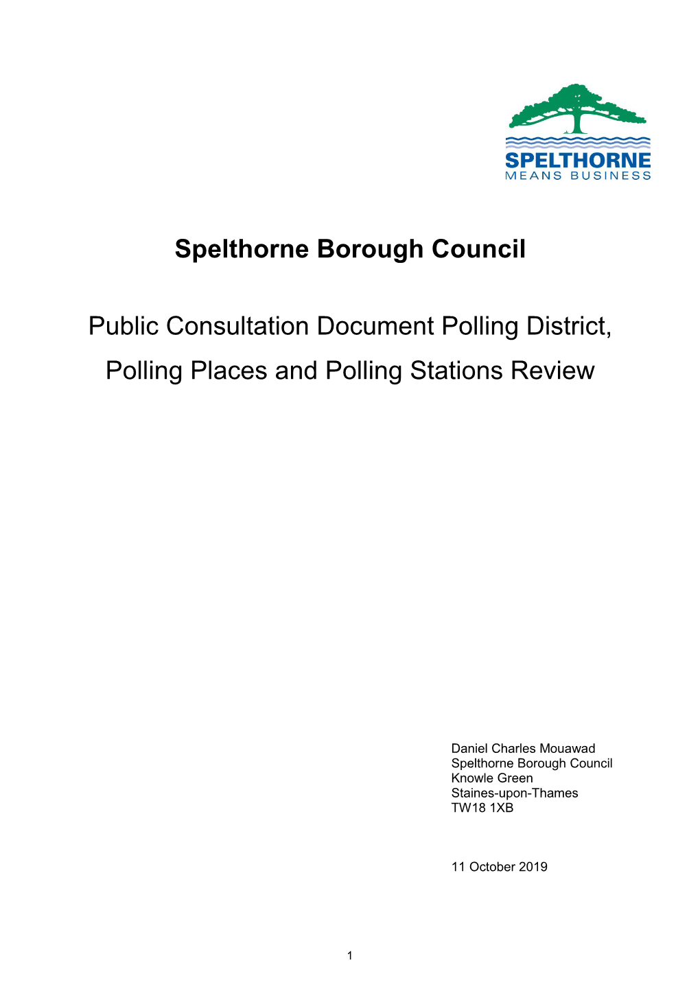 Spelthorne Borough Council Public Consultation Document Polling