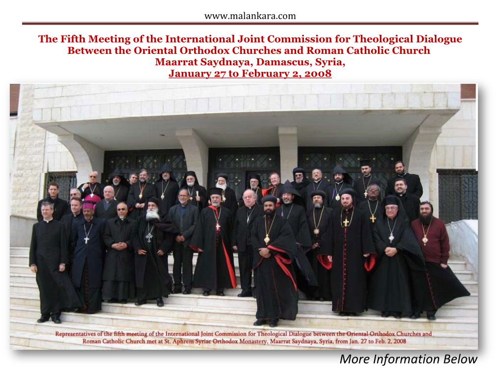The Fifth Meeting of the International Joint Commission for Theological