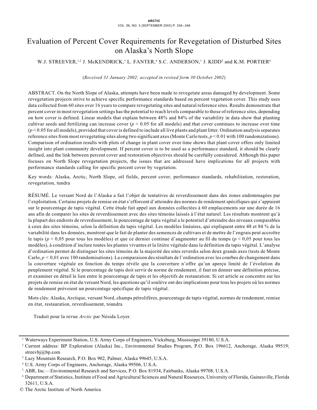 Evaluation of Percent Cover Requirements for Revegetation of Disturbed Sites on Alaska's North Slope