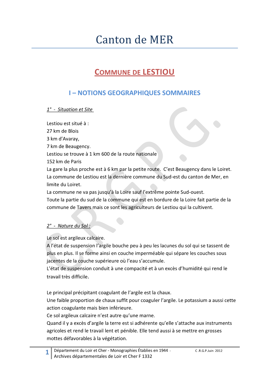 Commune De Lestiou I