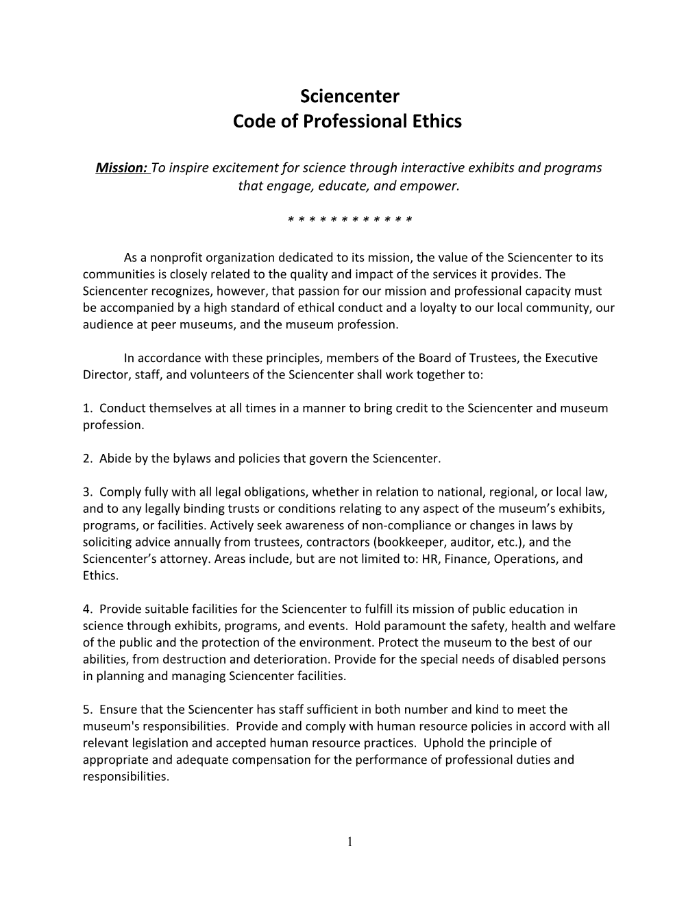 Code of Ethics