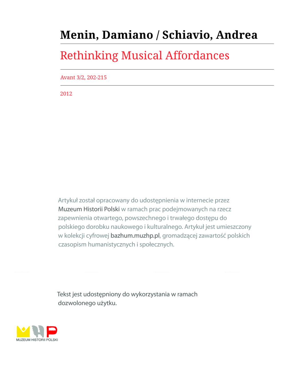 Rethinking Musical Affordances