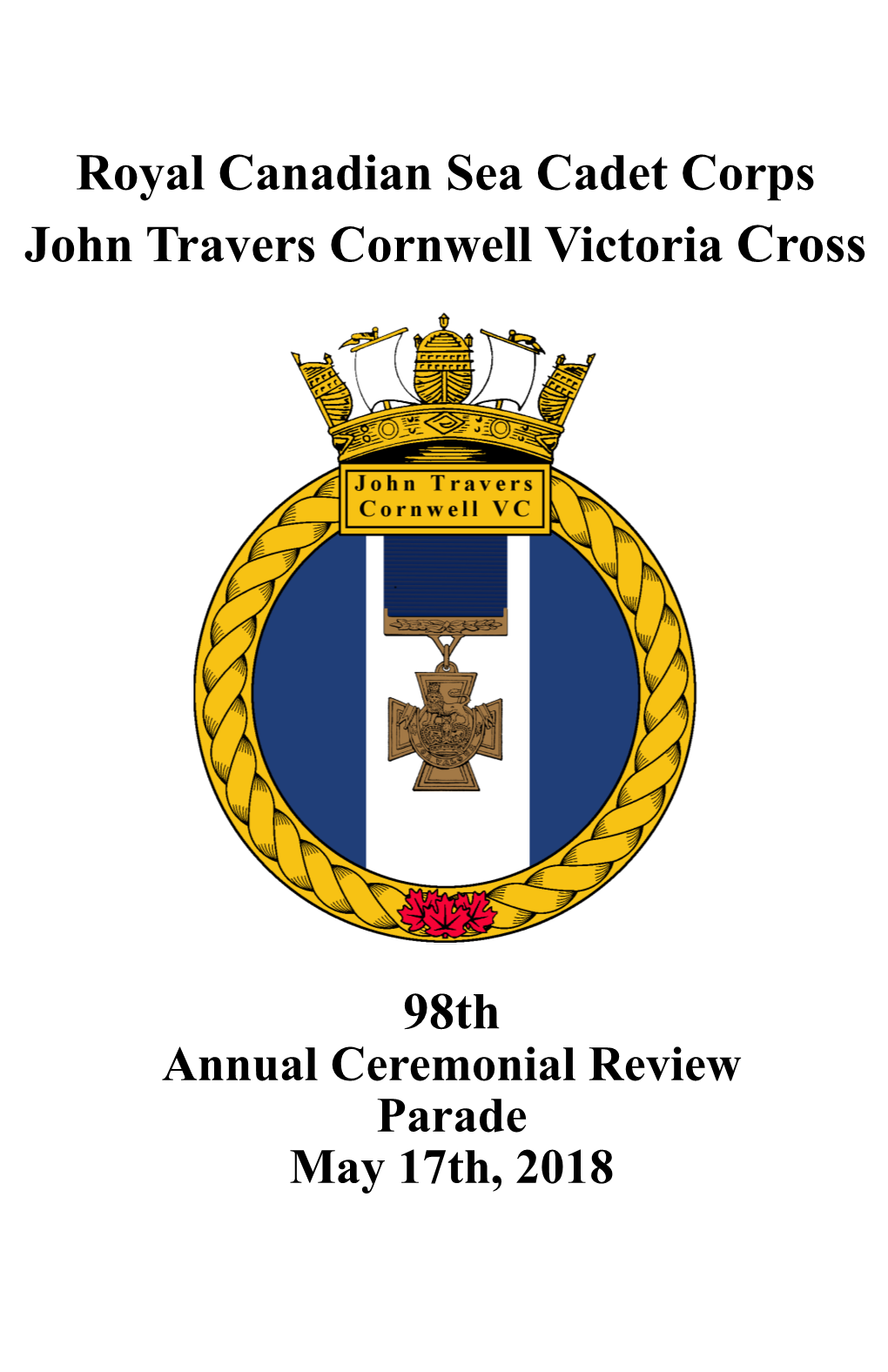 Royal Canadian Sea Cadet Corps John Travers Cornwell Victoria