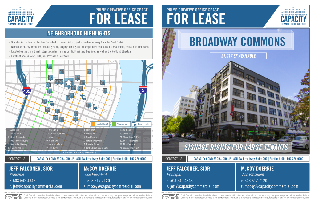 For Lease for Lease Neighborhood Highlights