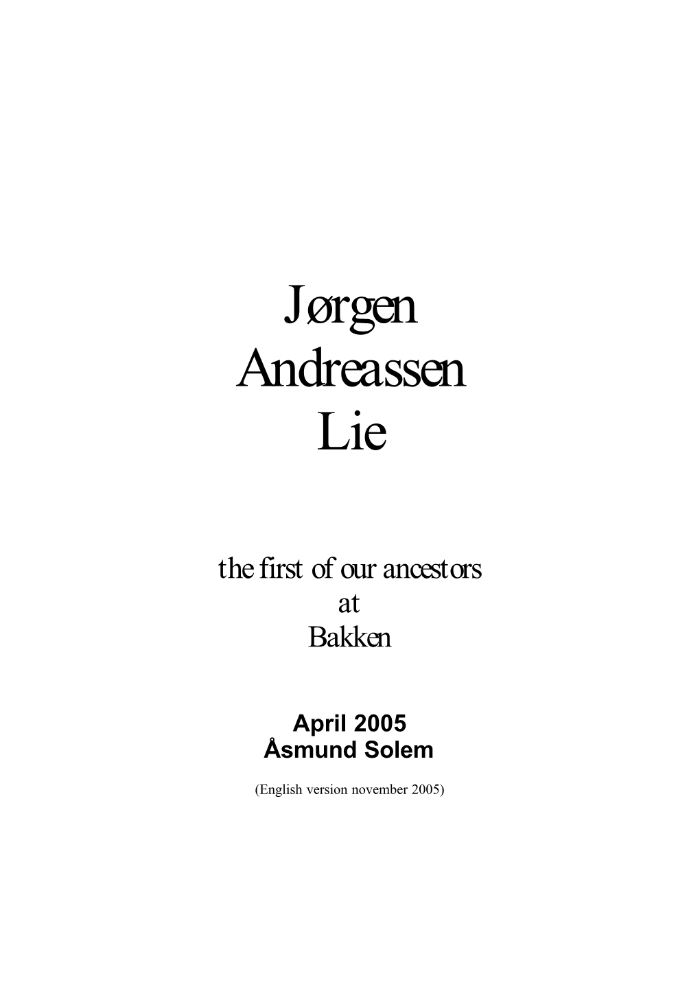 Jørgen Andreassen Lie