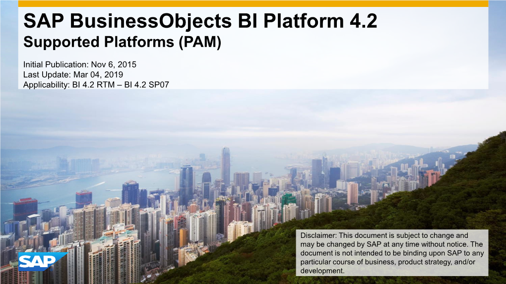 SAP Businessobjects BI Platform 4.2 Supported Platforms (PAM) - DocsLib