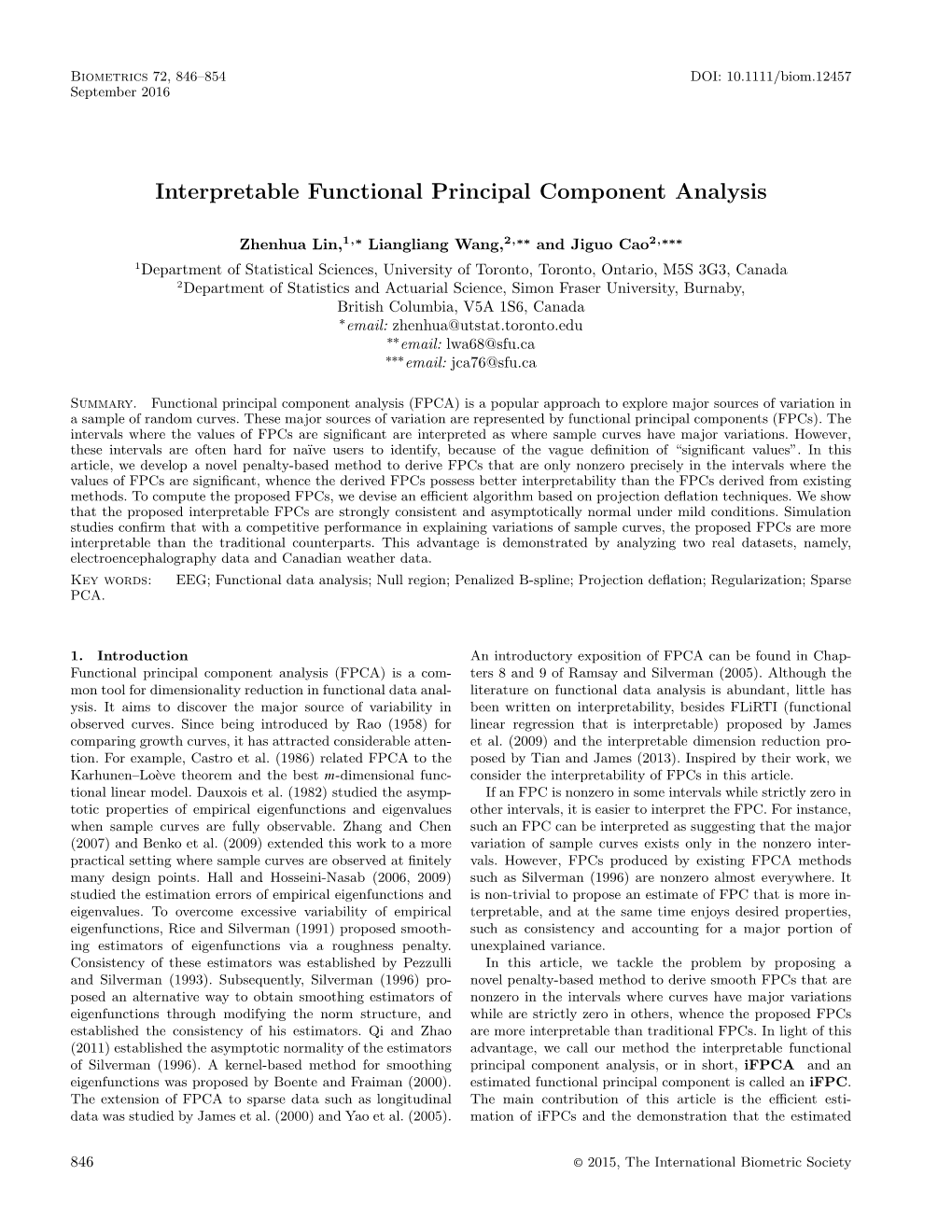 Interpretable Functional Principal Component Analysis