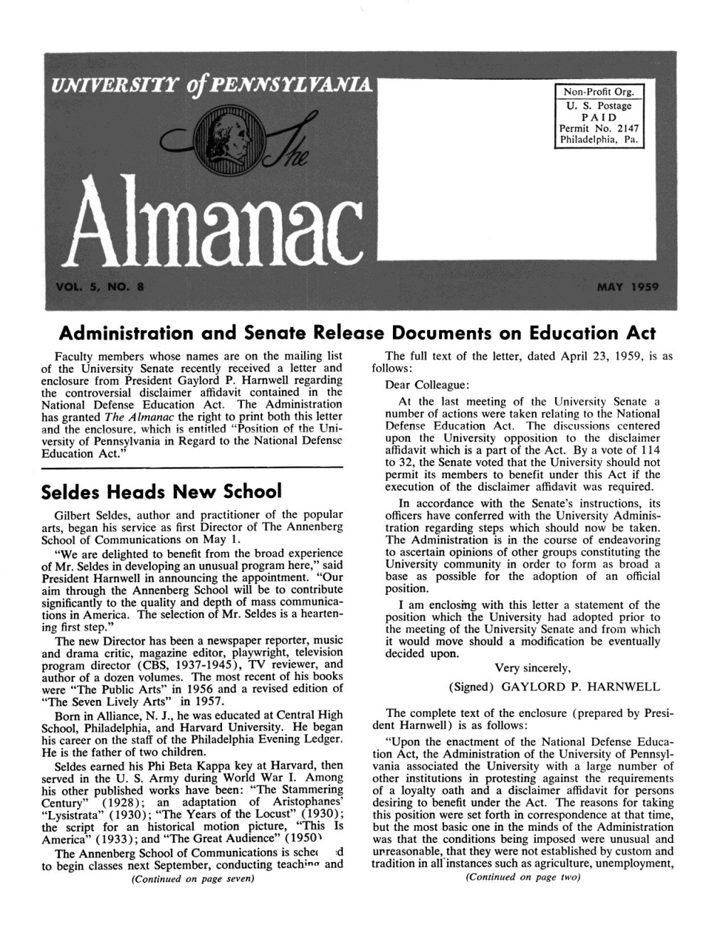 Almanac, May 1959, Vol. 5, No. 8