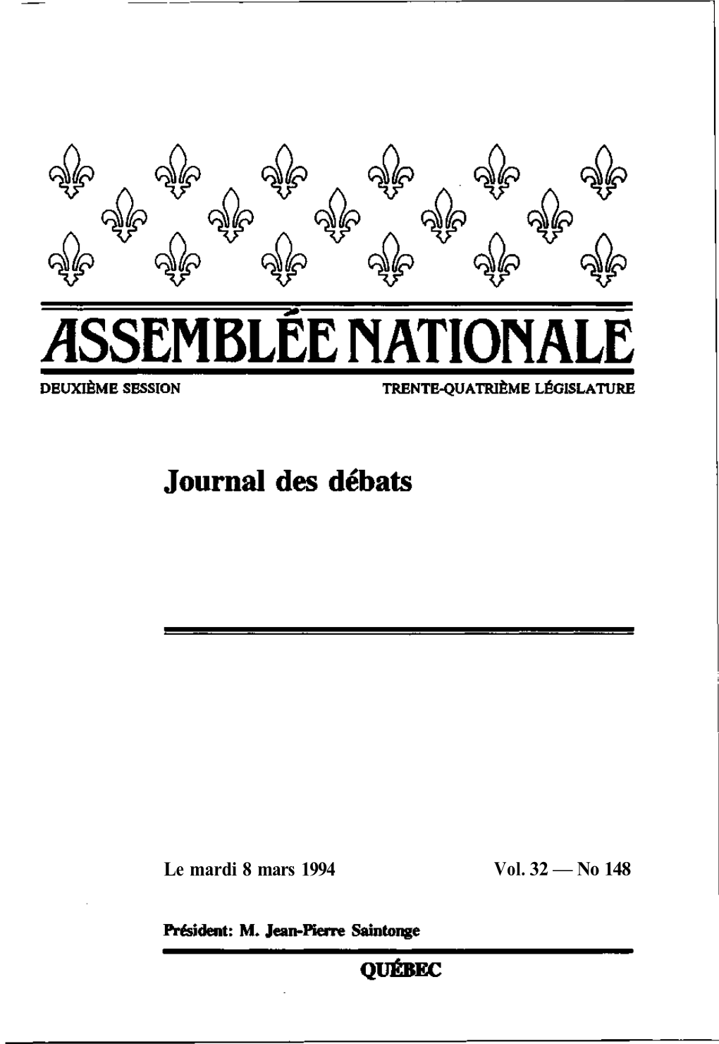 Le Mardi 8 Mars 1994 Vol. 32