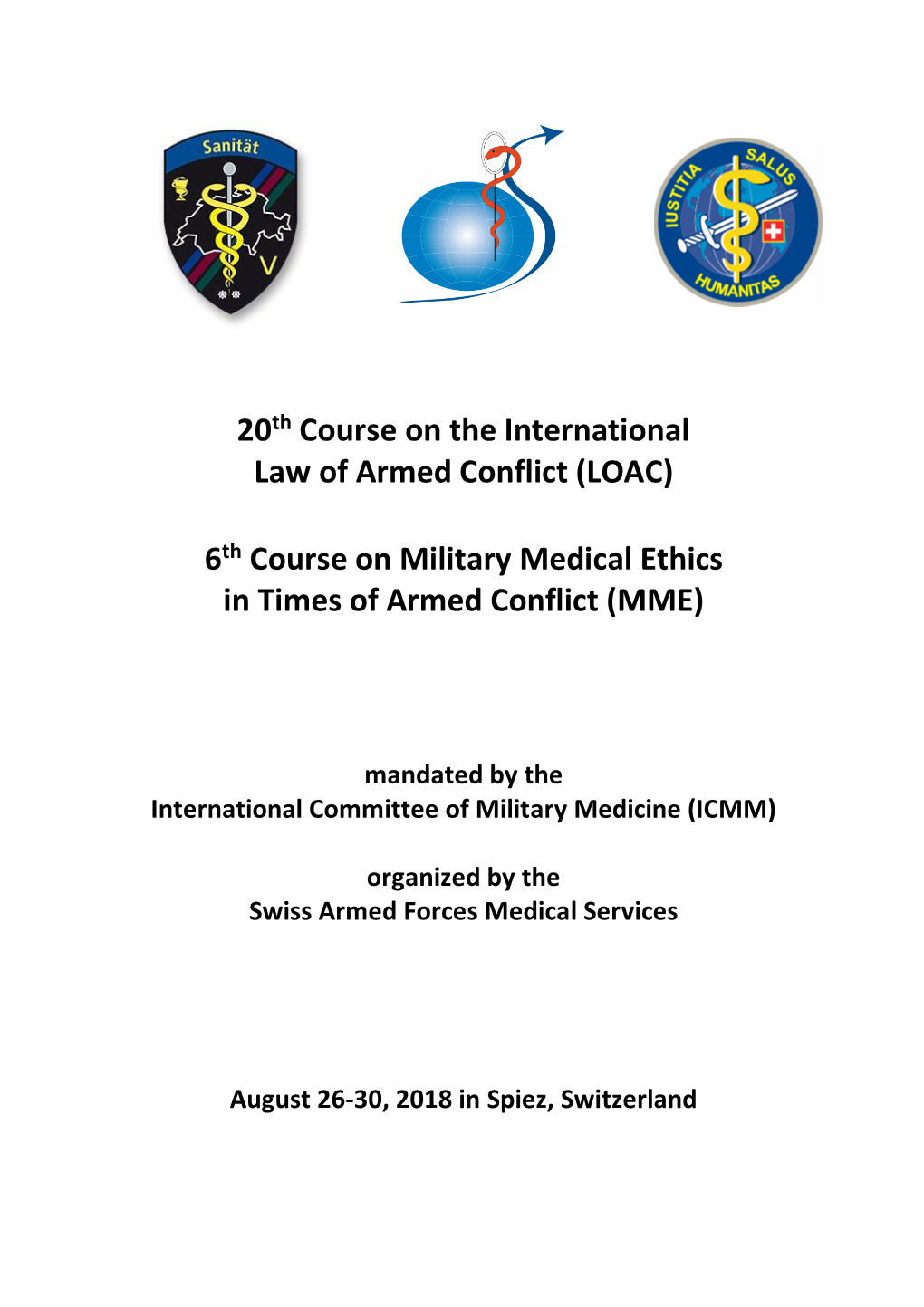 20Th Course on the International Law of Armed Conflict (LOAC)