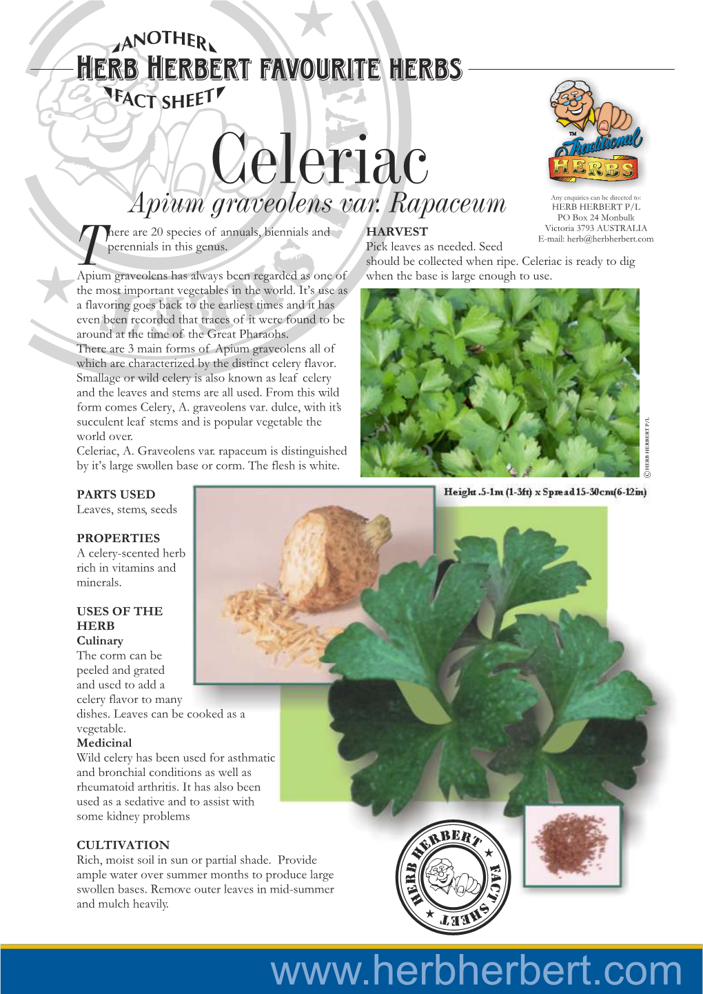 Herb & Vegetable Gardening Fact Sheet Celeriac