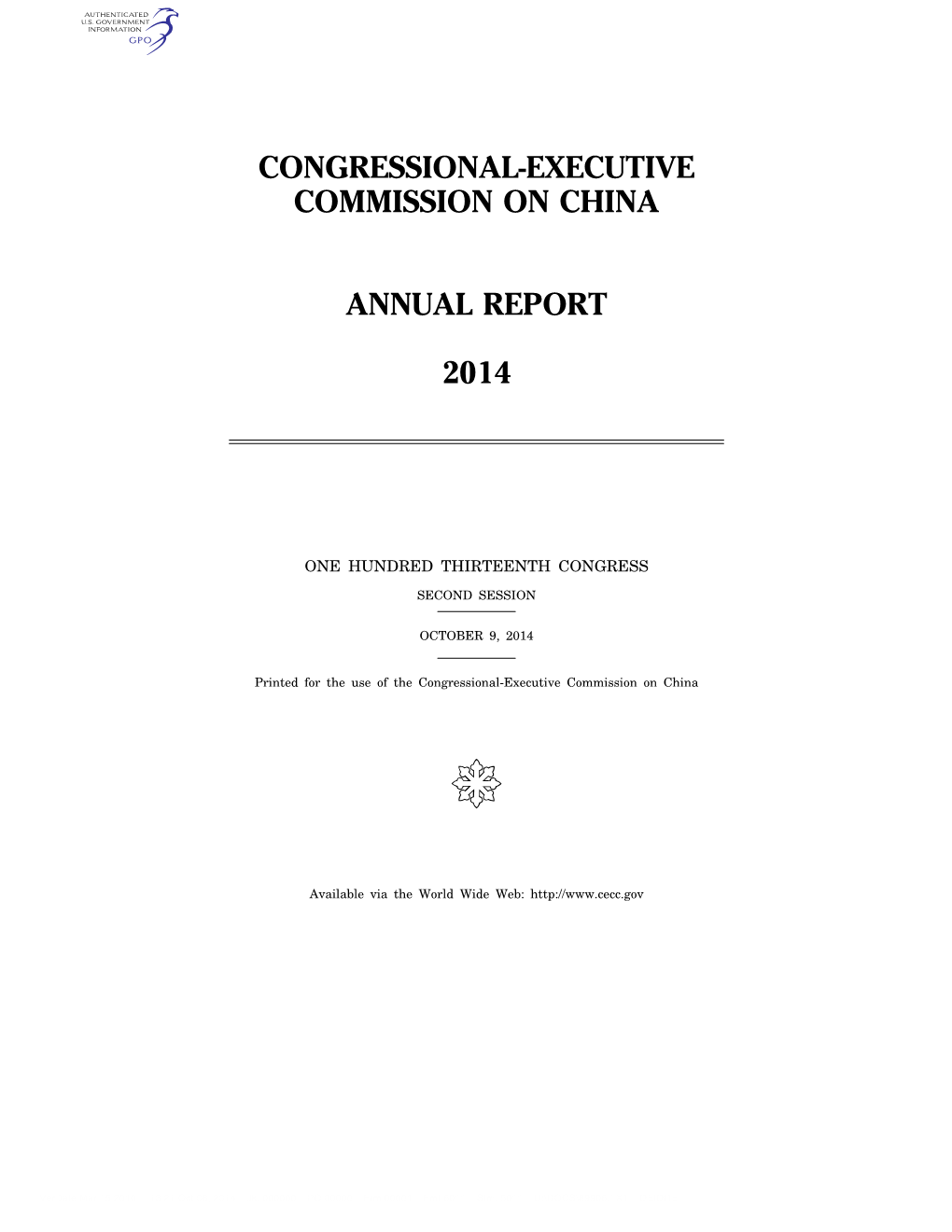 Congressional-Executive Commission on China Annual