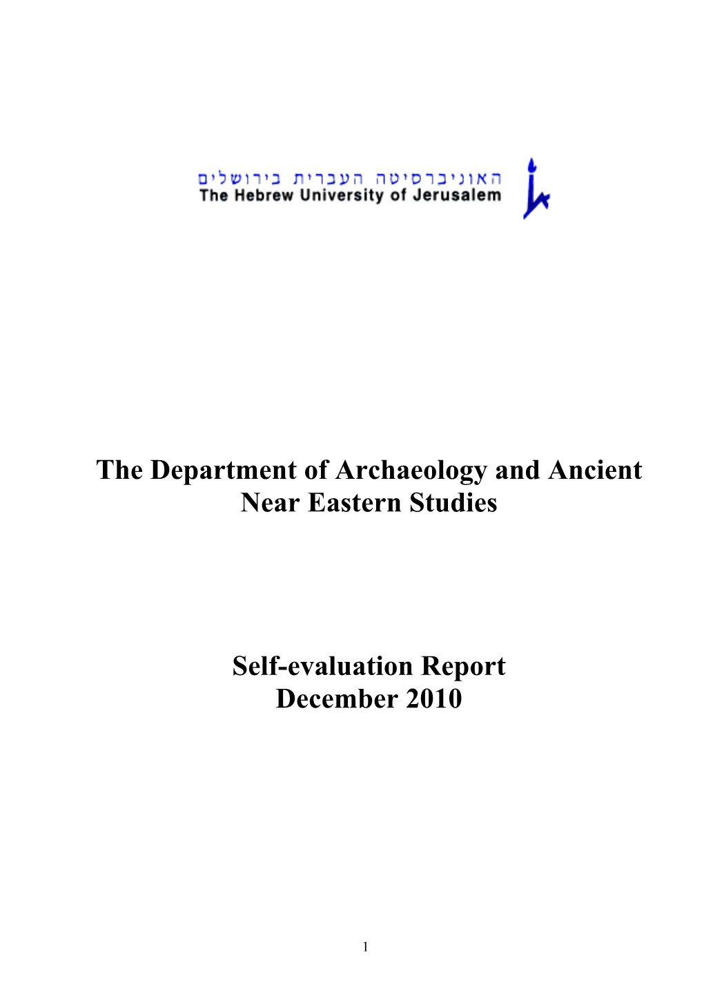 The Department of Archaeology and Ancient Near Eastern Studies Self