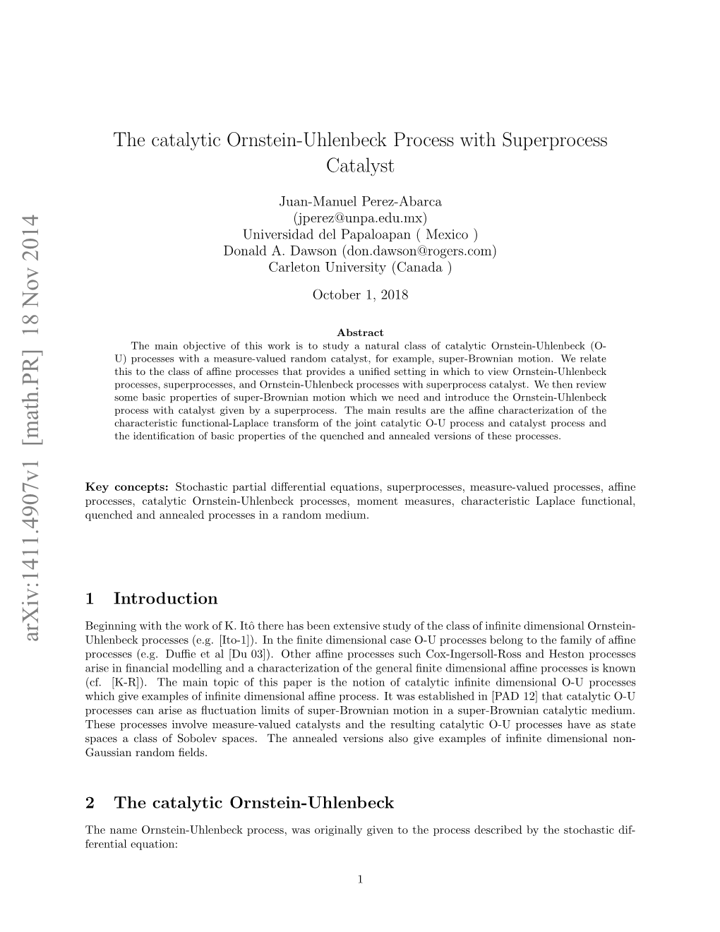 The Catalytic Ornstein-Uhlenbeck Process with Superprocess Catalyst