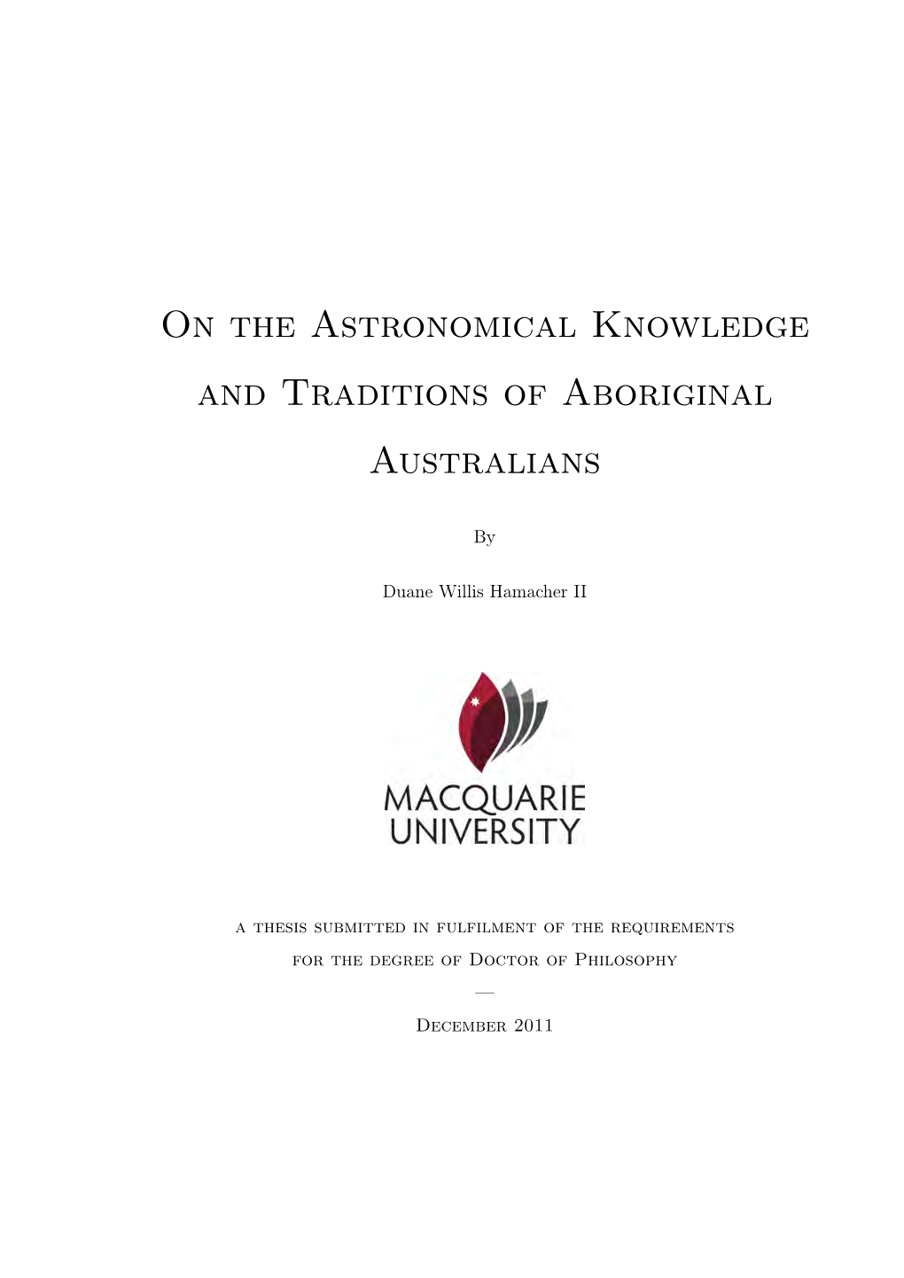 On the Astronomical Knowledge and Traditions of Aboriginal Australians