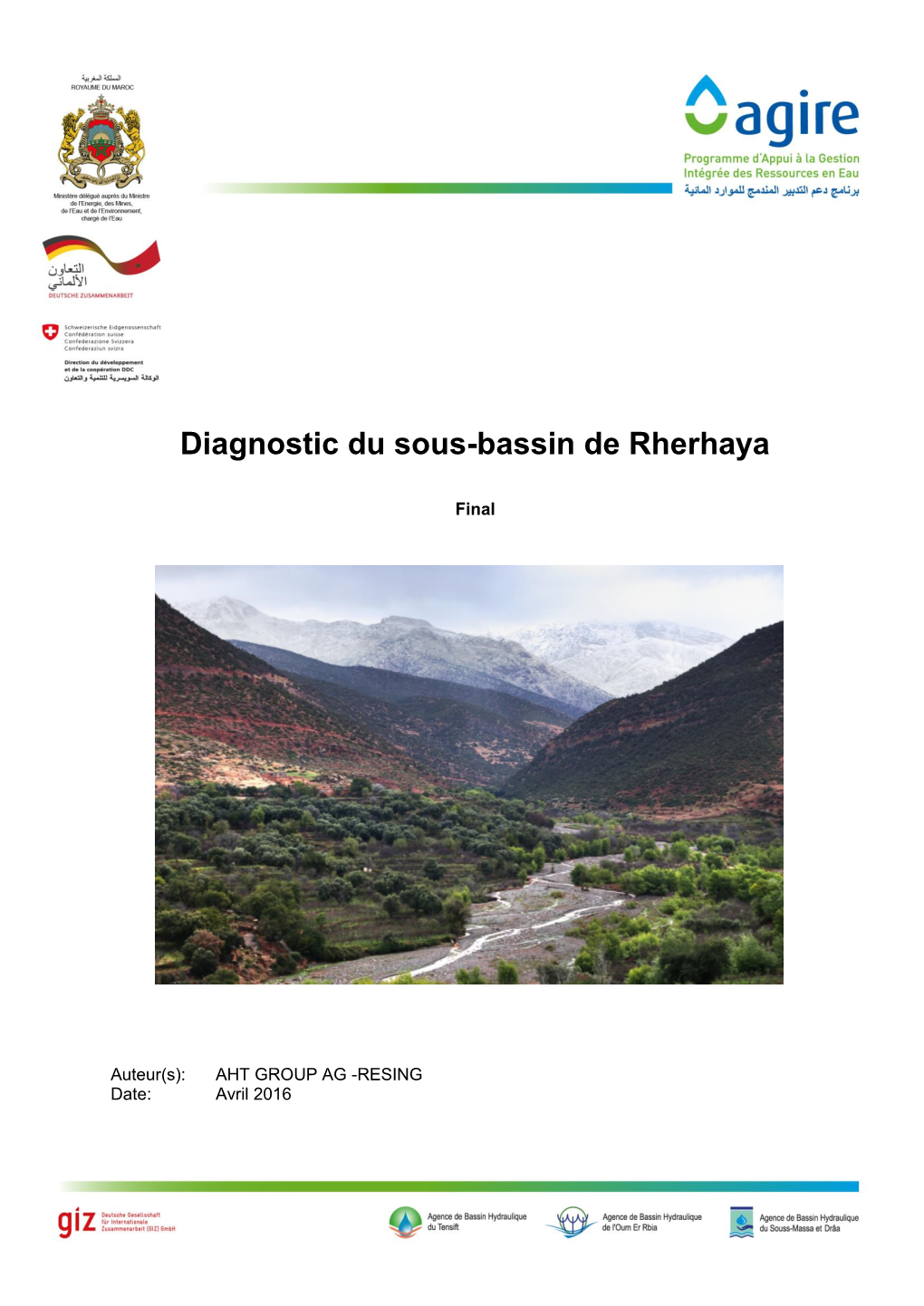 Diagnostic Du Sous-Bassin De Rherhaya