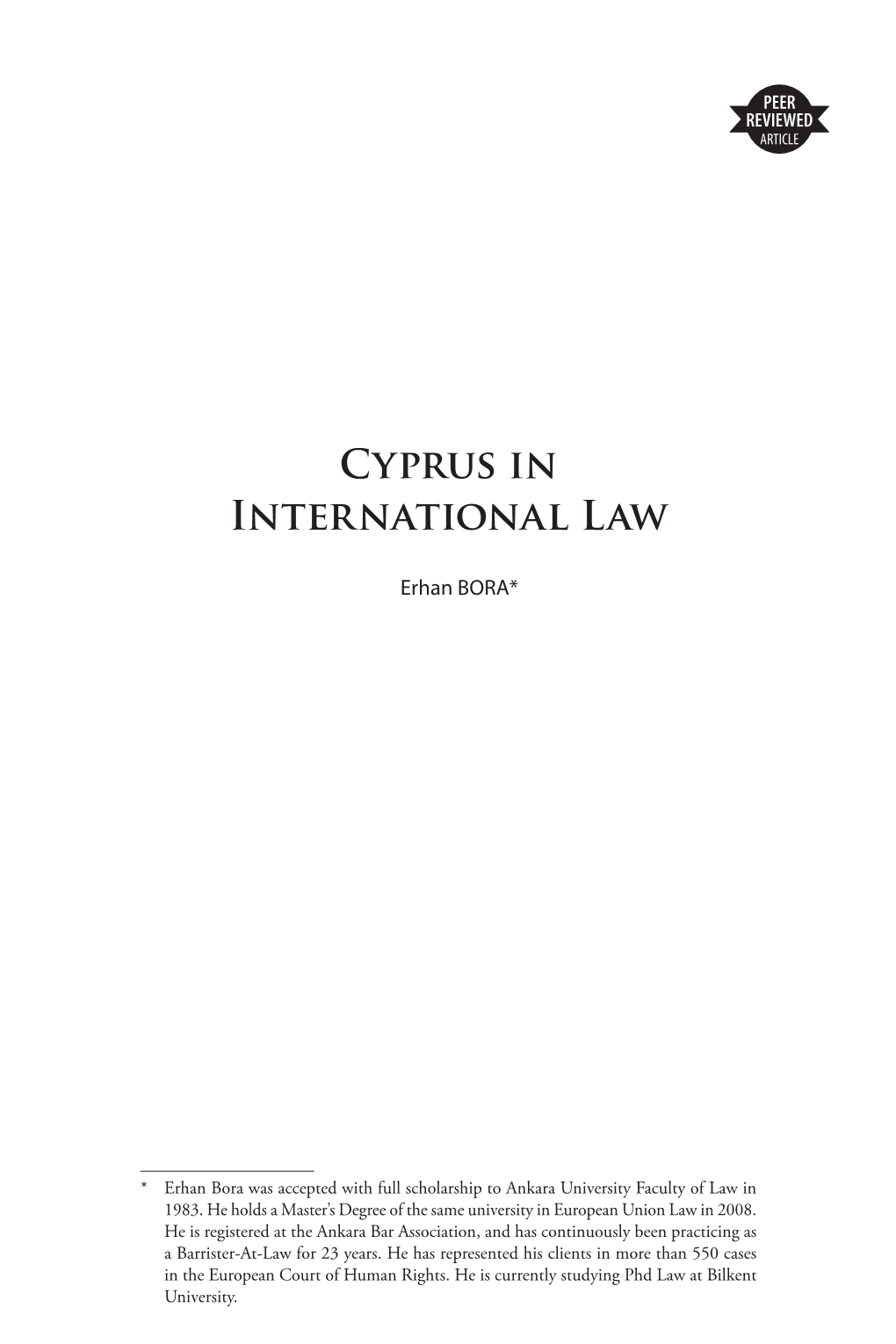 Cyprus in International Law