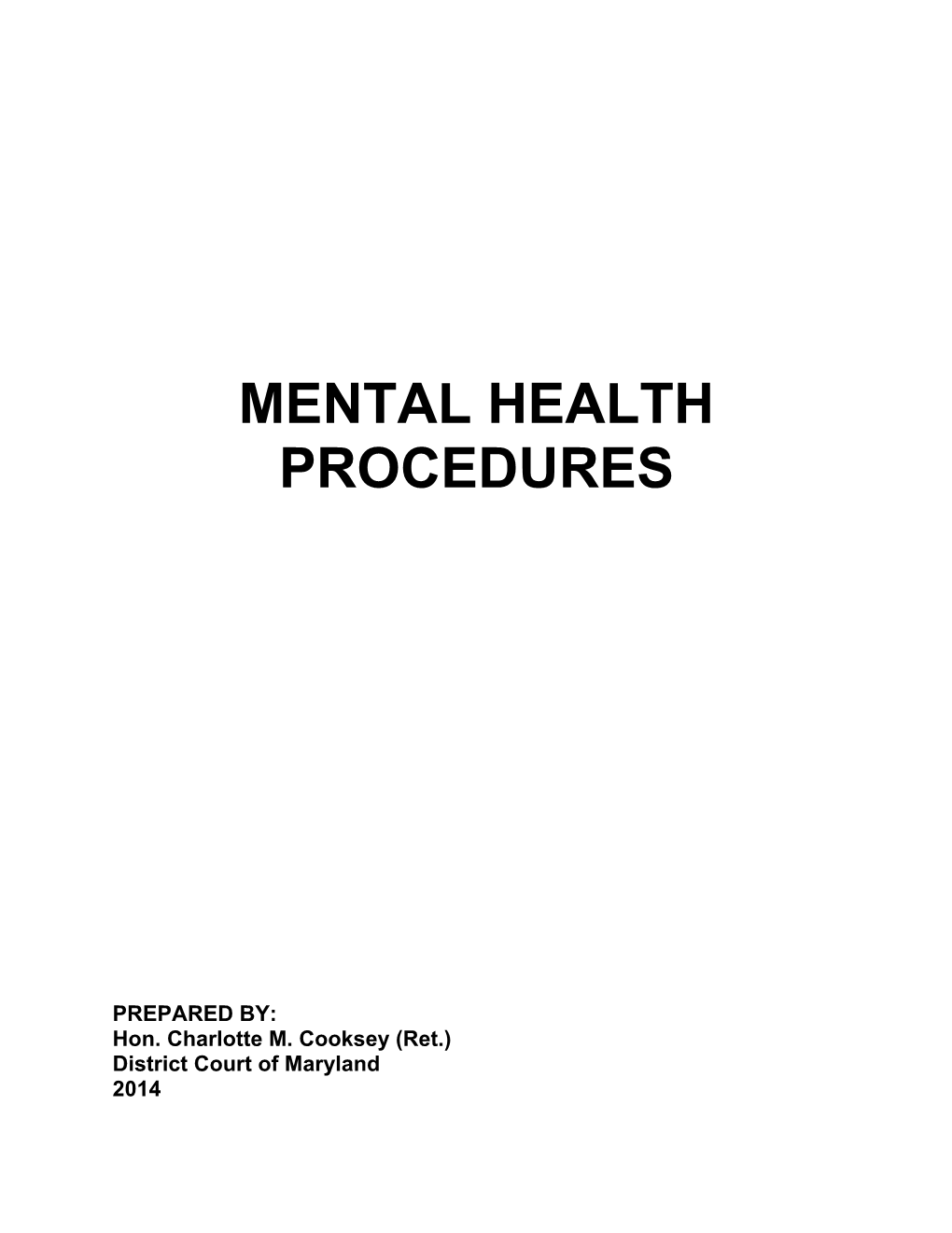 Mental Health Procedures