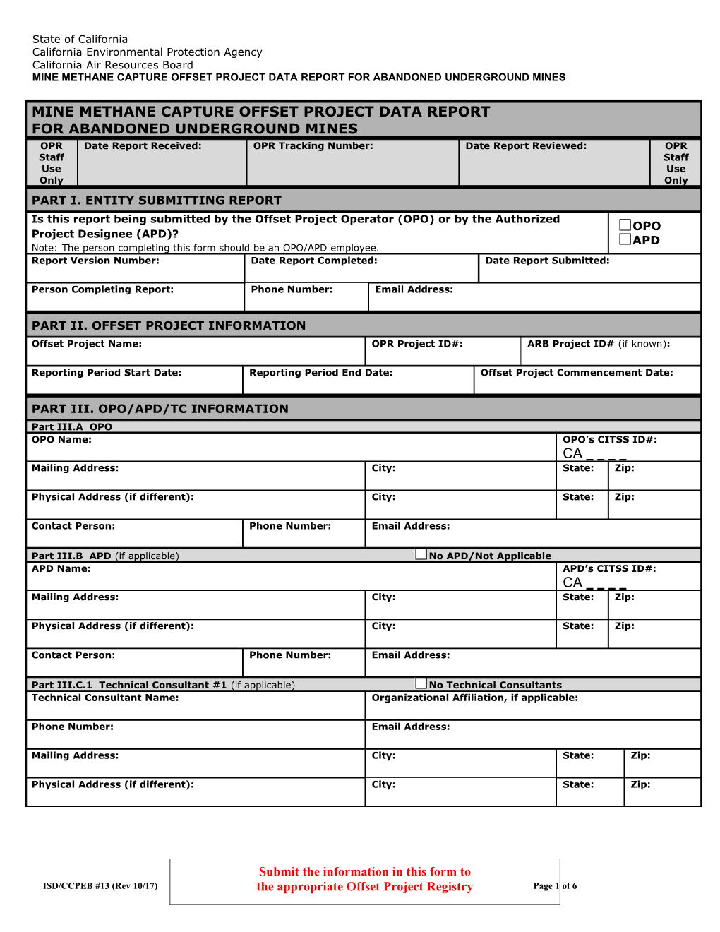 Where to Submit Information Contained in This Form