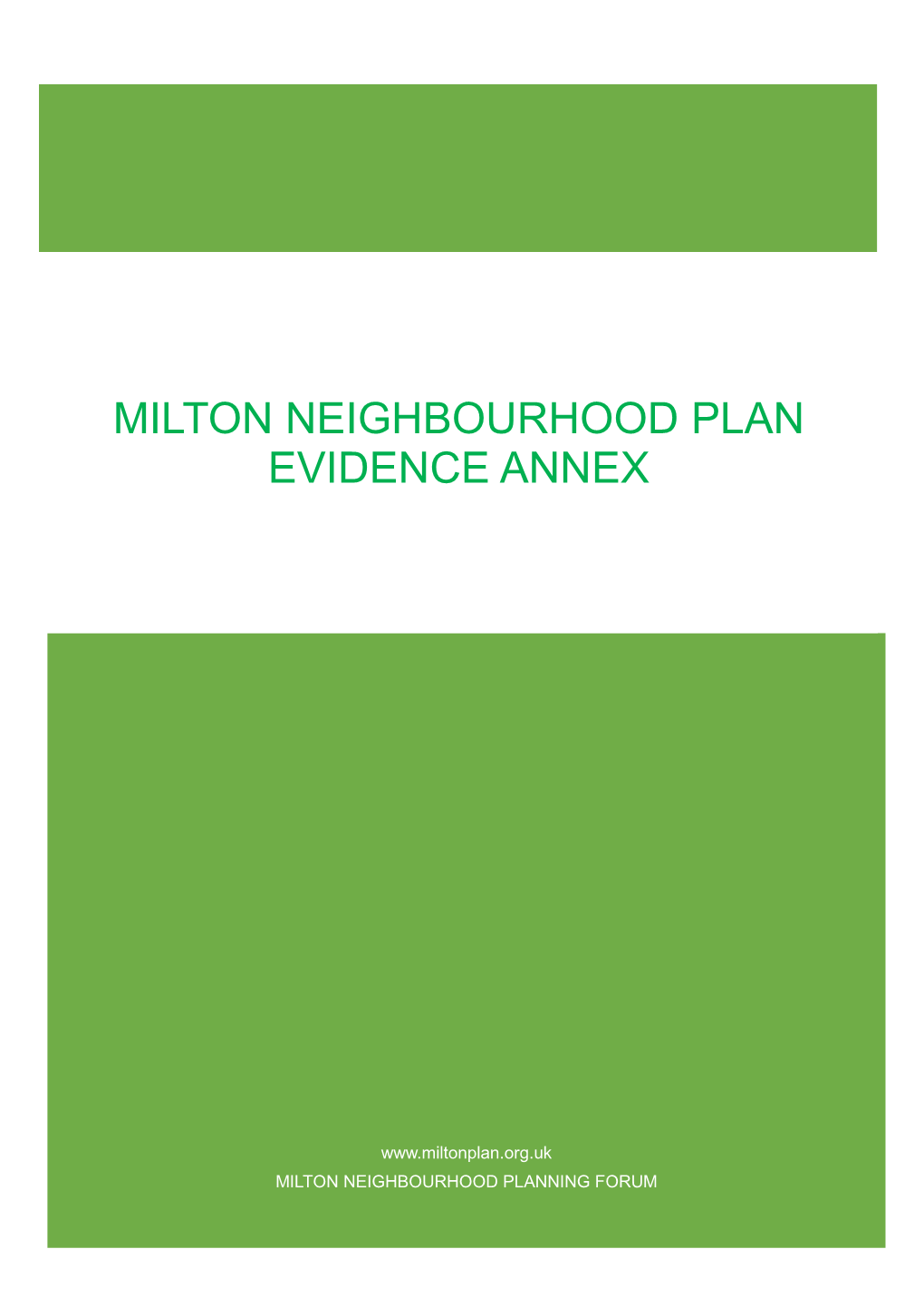 Milton Neighbourhood Plan Final Draft – Evidence