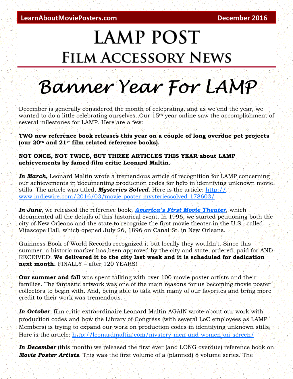 Banner Year for LAMP