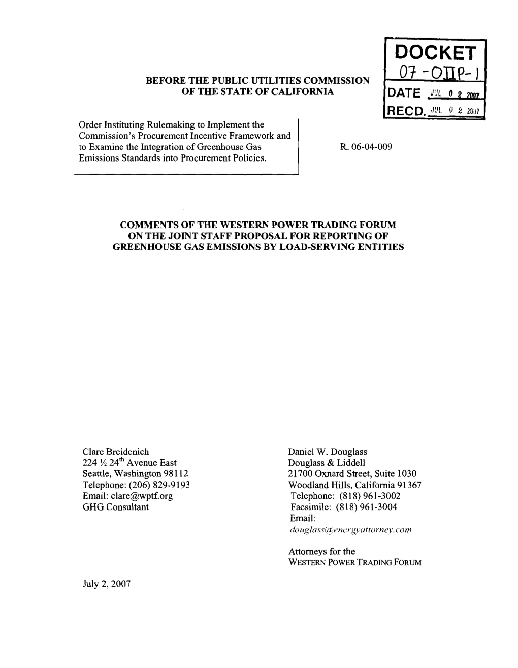 02-07-06 Arem Reply Comments on GHG PD