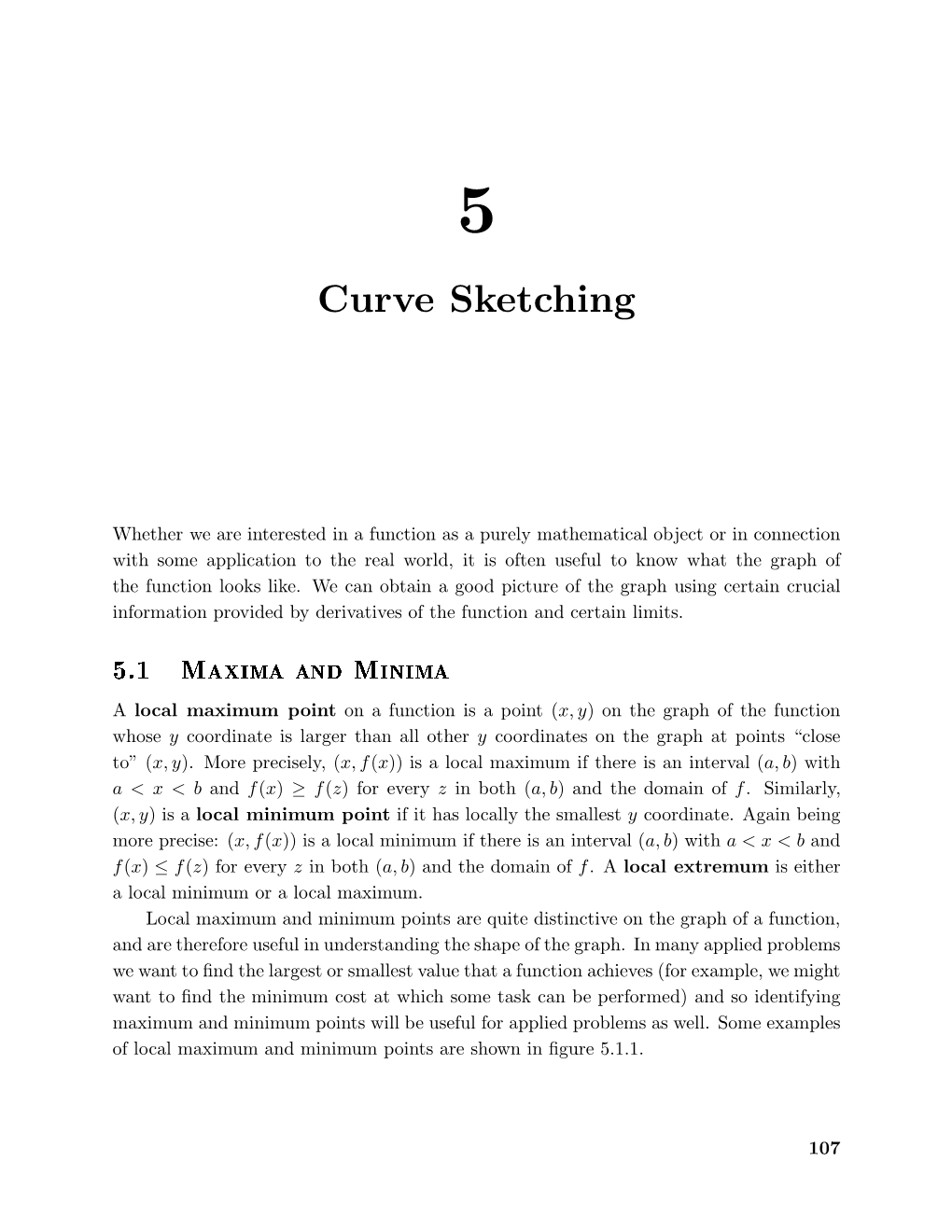 Chapter 5: Curve Sketching