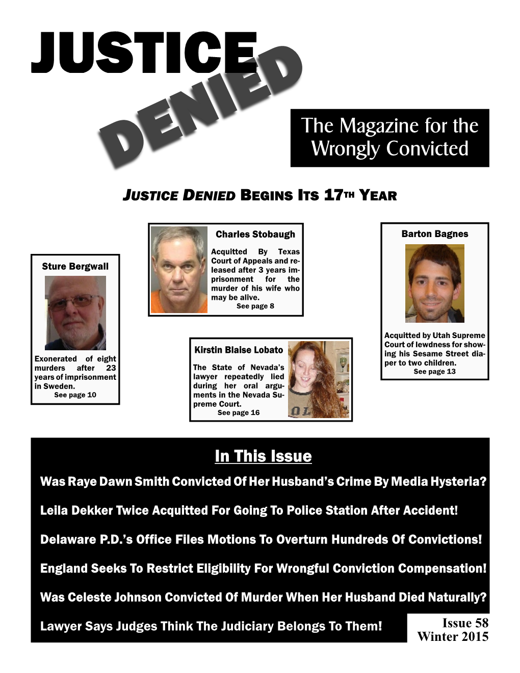 The Magazine for the Wrongly Convicted