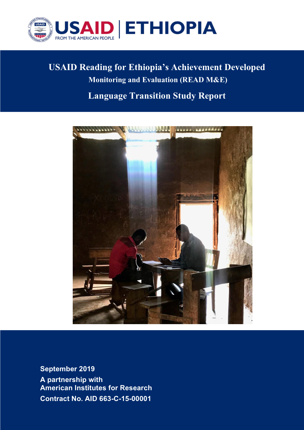 USAID Reading for Ethiopia's Achievement Developed Monitoring