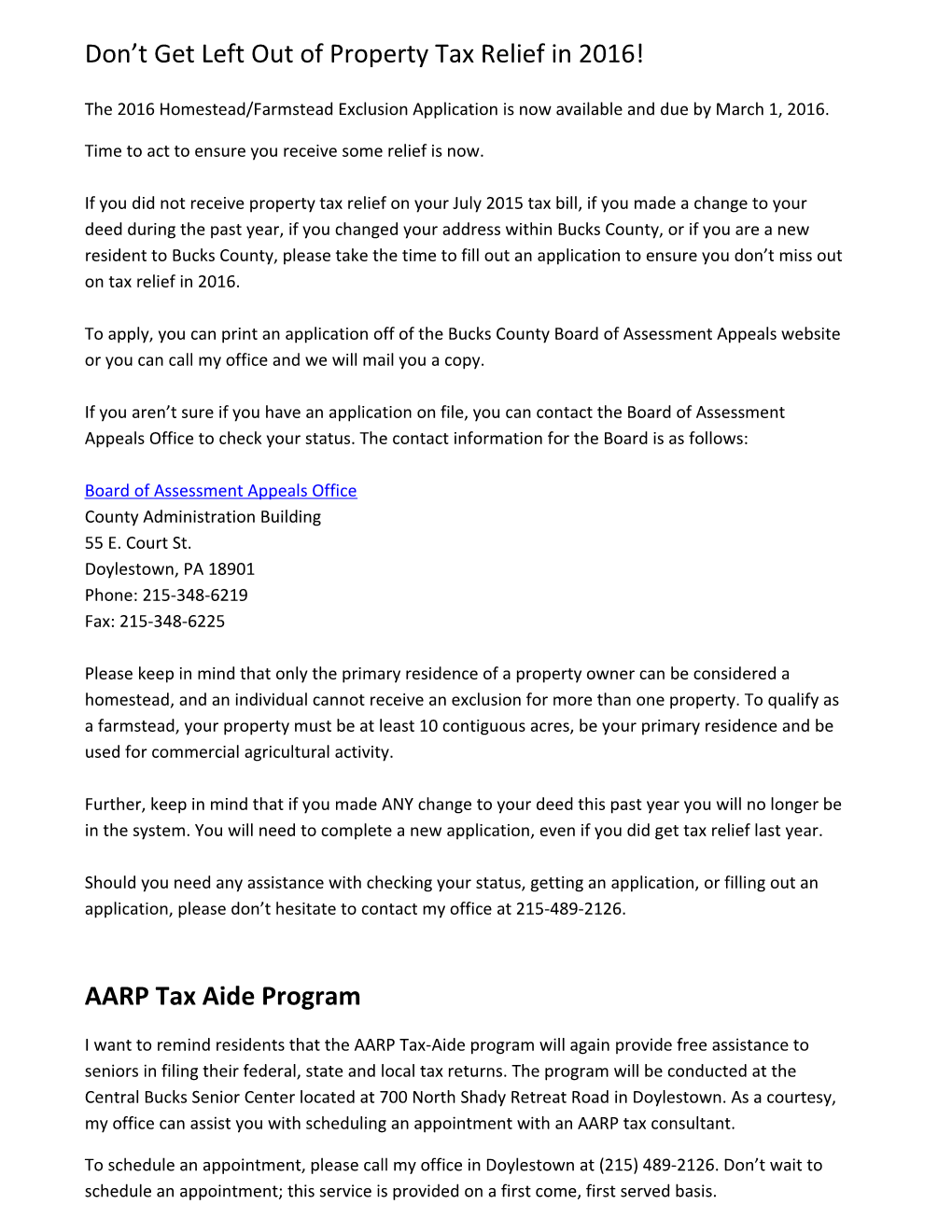 AARP Tax Aide Program